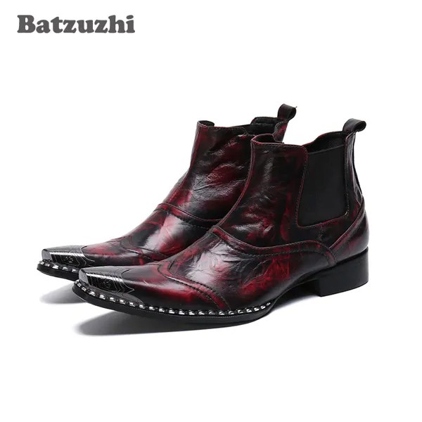Batzuzhi японский Тип мужские ботинки ручной работы из натуральной мягкой кожи; Мужские нарядные туфли с острыми носками вечерние и свадебные туфли; Мужская обувь