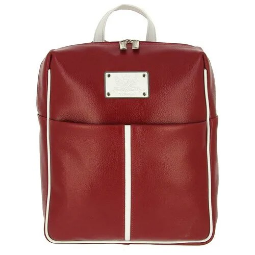 Женский кожаный рюкзак Versado VD177 red/white