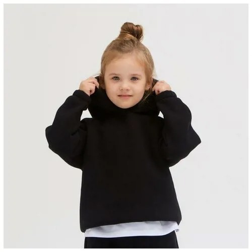 Худи детское MINAKU: Basic Line KIDS, цвет чёрный, рост 104