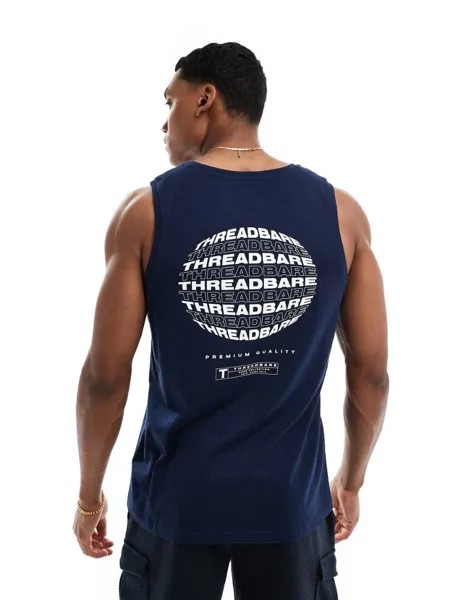 Темно-синяя майка с логотипом Threadbare