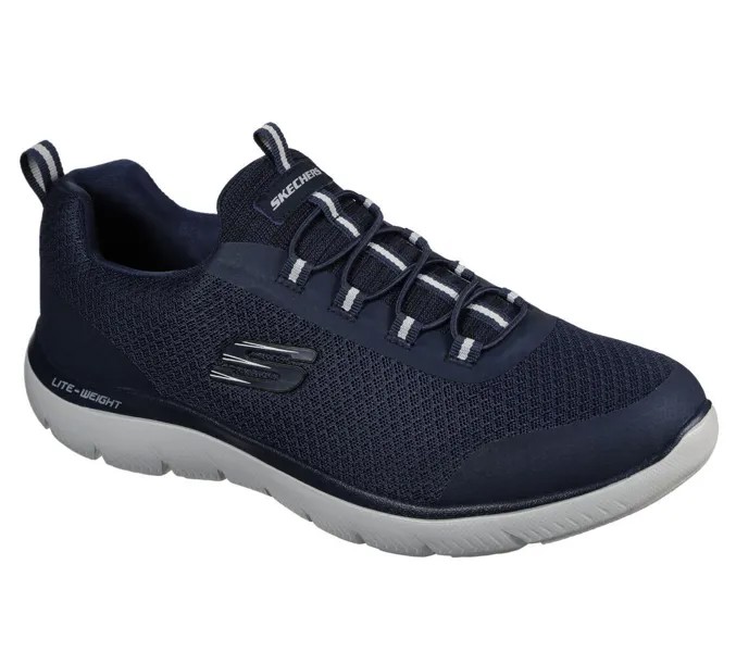 Skechers Темно-синяя обувь Мужские кроссовки с эффектом памяти Mesh Sport Comfort Slip On Casual 232060