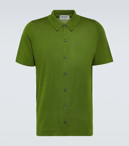 Рубашка из хлопка в стиле фольке John Smedley, зеленый