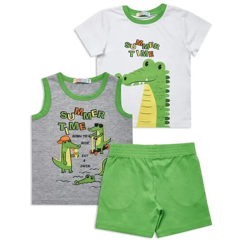 Комплект одежды Me & We, футболка и шорты, размер 104, зеленый