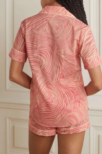 DESMOND & DEMPSEY + NET SUSTAIN Пижамный комплект из органического хлопка с принтом Tellus, розовый