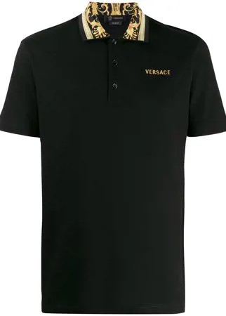 Versace рубашка-поло с узором Barocco