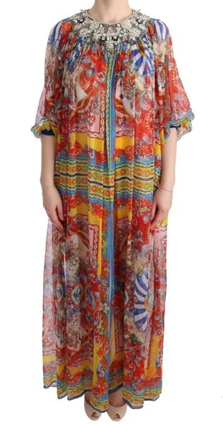 DOLCE - GABBANA Платье Шелковое платье-туника с кристаллами Carretto IT40 / US8 /M Рекомендуемая розничная цена 6200 долларов США