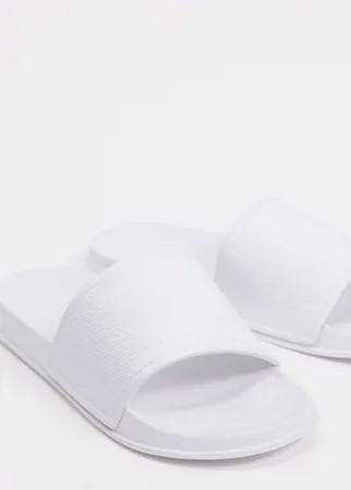 Белые шлепанцы для широкой стопы ASOS DESIGN-Белый