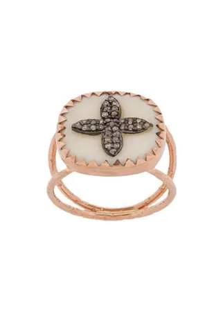 Pascale Monvoisin кольцо Bowie N°2 White Diamond из розового золота с бриллиантами