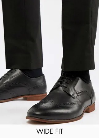 Черные кожаные броги для широкой стопы KG By Kurt Geiger-Черный