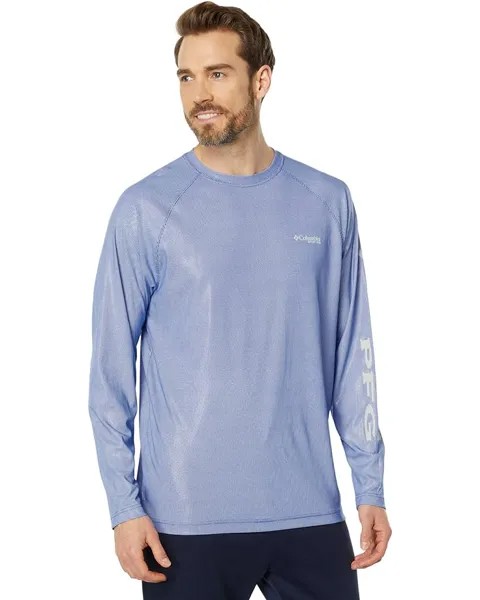 Рубашка Columbia PFG Terminal Deflector Long Sleeve, цвет Vivid Blue/Cool Grey
