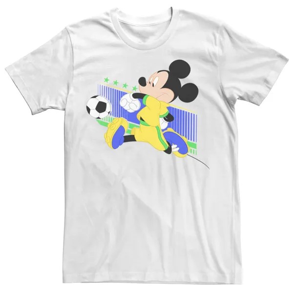 Мужская футболка с изображением Микки Мауса, бразильская футбольная форма, портретная футболка Disney