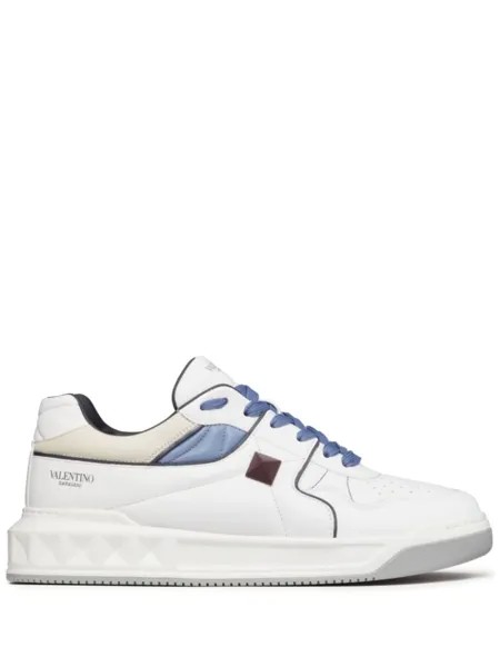 Valentino Garavani One Stud leather sneakers, белый