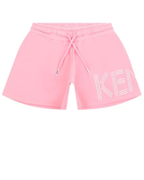Розовые трикотажные шорты с логотипом KENZO детские