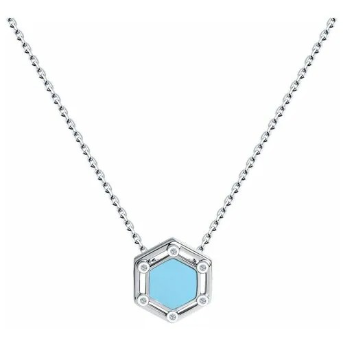 Колье Diamant из серебра с фианитами и эмалью 94-170-01591-1, размер 40\45 см