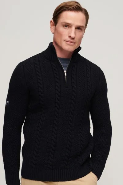 Винтажный свитер Jacob с горловиной горловины Superdry, синий