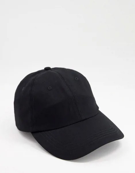 Черная мягкая бейсболка ASOS DESIGN-Черный