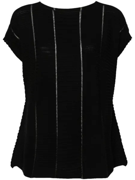 Issey Miyake футболка в рубчик, черный