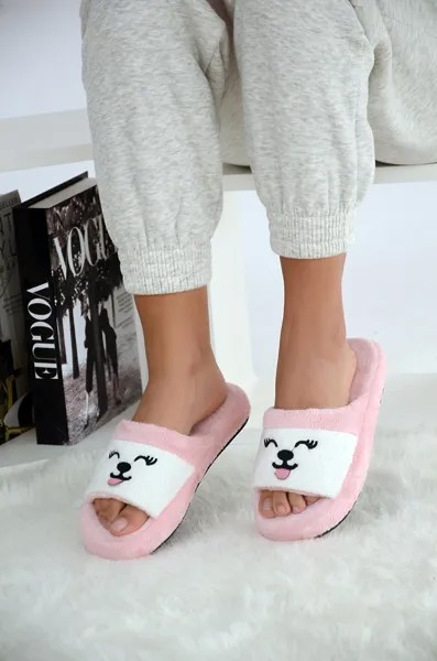 Женские домашние тапочки Cute Cat на удобной подошве 999-15-22 Pembe Potin, пудрово-розовый
