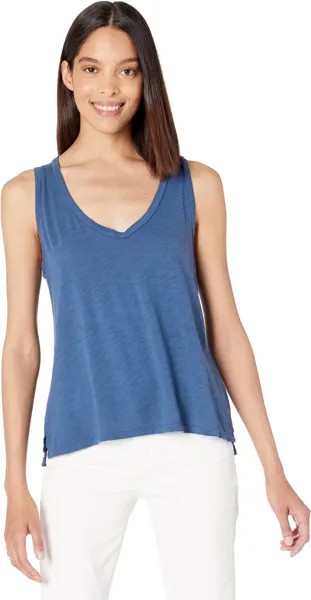 Топ Michael Lauren Demetri Signature Soft Slub V-Neck Tank, цвет Denim Navy