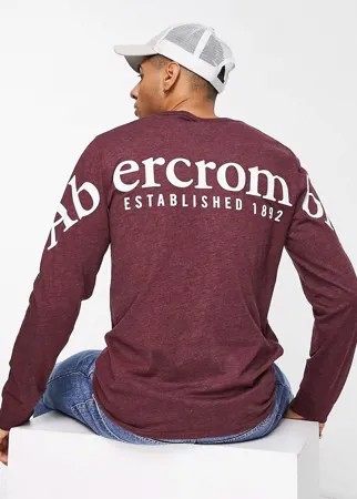 Красный лонгслив с логотипом Abercombie & Fitch