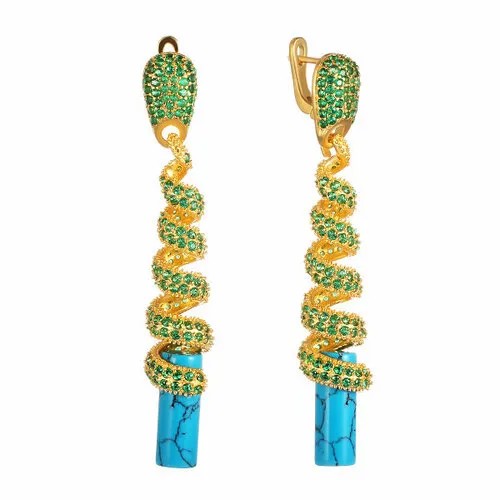 Серьги ELEMENT47, серебро, 925 проба, бирюза синтетическая