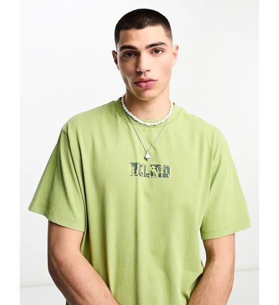 Зеленая футболка унисекс с неоновым логотипом Reclaimed Vintage