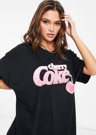 Черное платье-футболка с принтом в стиле oversized I Saw It First-Черный