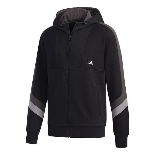 Куртка цветная спортивная повседневная куртка с капюшоном Adidas, черный