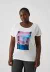 Футболка с принтом CARKETTY LIFE MIX TEE Only Carmakoma, белый
