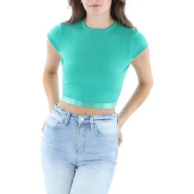 Guess Womens Armelle Зеленый укороченный пуловер с круглым вырезом Рубашка XS BHFO 5275