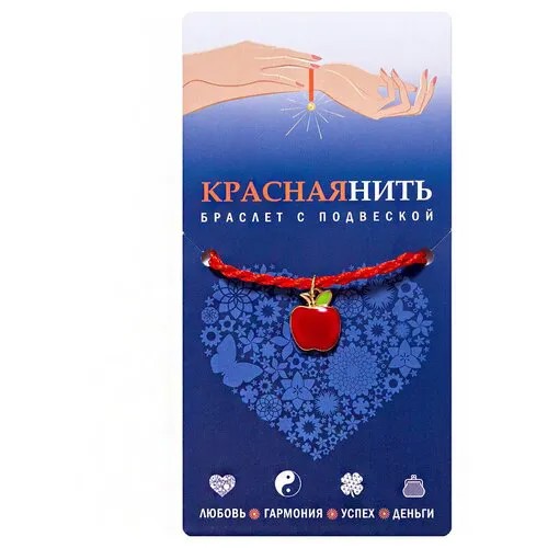 Браслет-нить ОптимаБизнес, металл, стразы, размер one size, красный, золотой