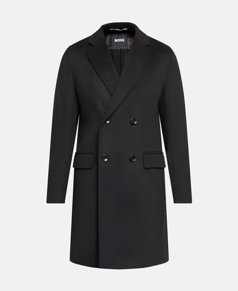 Шерстяное пальто Boss Black, черный