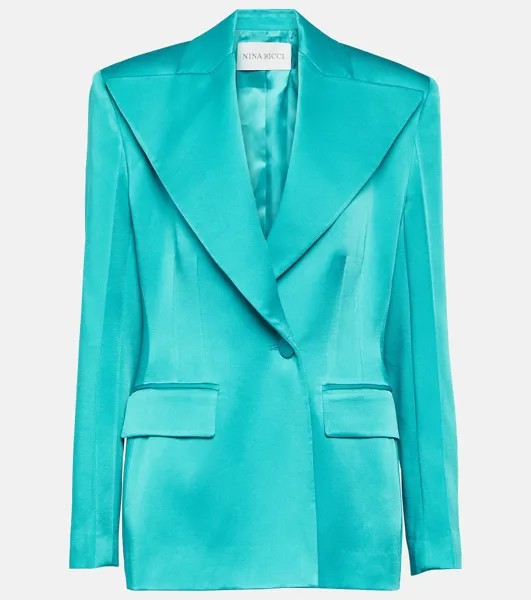 Атласный пиджак Nina Ricci, синий