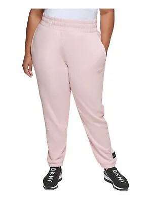 DKNY SPORT Женские розовые брюки для бега с эластичной резинкой на талии и манжетами Plus 3X