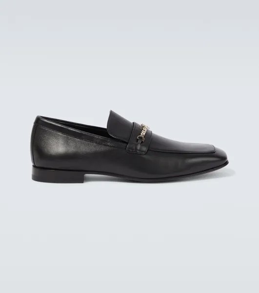 Кожаные лоферы MJ Moc с цепочкой Christian Louboutin, черный