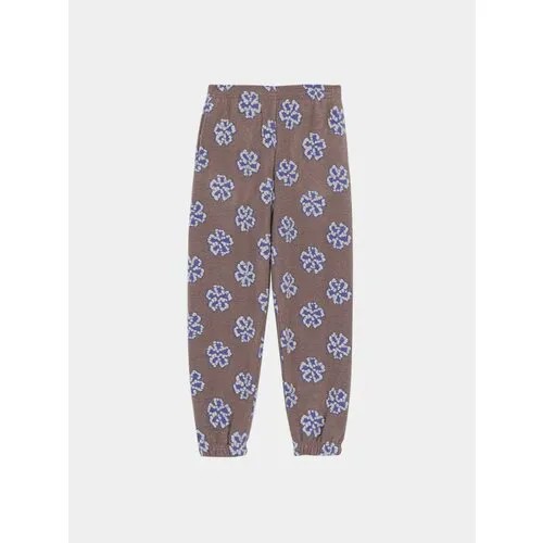 Брюки Bluemarble Flower Fleece Sweatpants Beige, размер XS, коричневый