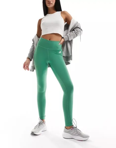 Зеленые леггинсы с логотипом adidas Training Essentials adidas performance