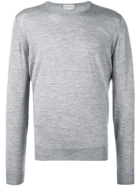John Smedley джемпер с круглым вырезом, серый