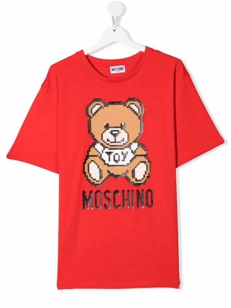 Moschino Kids футболка с принтом