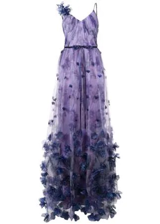 Marchesa Notte вечернее платье из тюля с цветочным декором