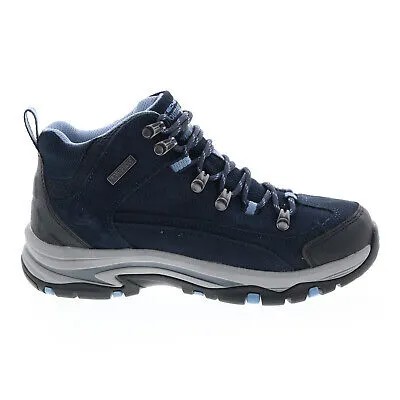 Женские синие замшевые походные ботинки Skechers Relaxed Fit Trego Alpine Trail