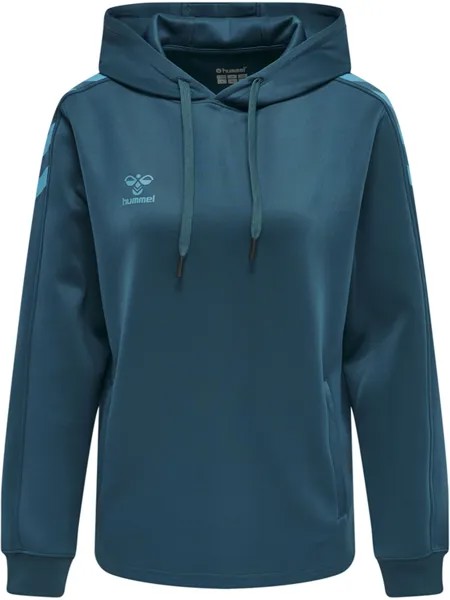 Толстовка Hummel Hoodie Hmlcore Xk Poly Sweat Hoodie Woman, цвет BLUE CORAL