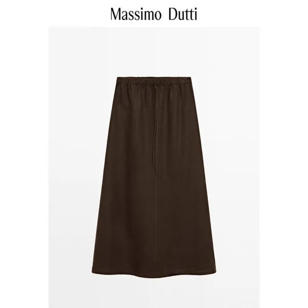 Юбка Massimo Dutti на шнурке, шоколадный