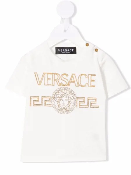 Versace Kids футболка с тисненым логотипом