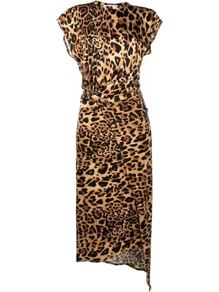 Paco Rabanne приталенное платье с леопардовым принтом