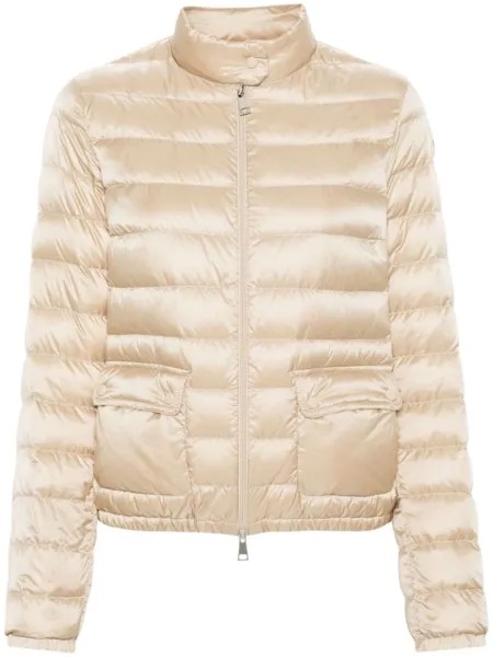 Moncler пуховик с логотипом, нейтральный цвет