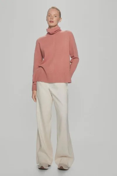Центральный шов свитера с лебединым вырезом Pedro del Hierro, розовый