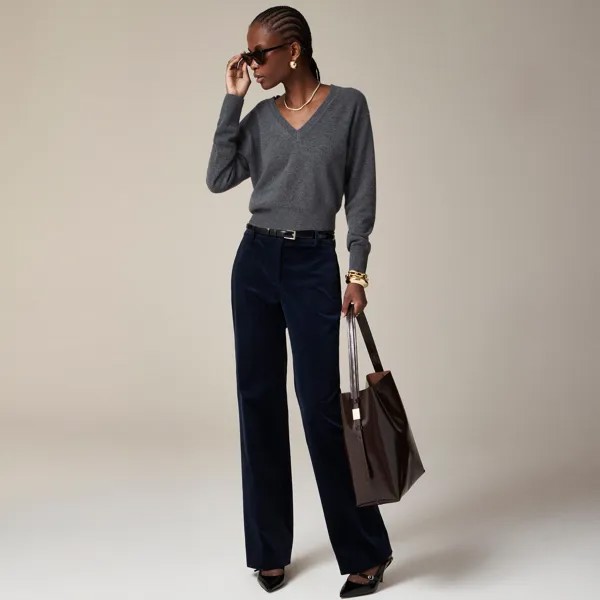 Брюки Наталия из эластичного вельвета J.Crew, синий