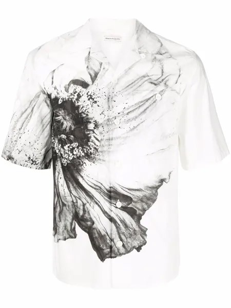 Alexander McQueen рубашка с цветочным принтом