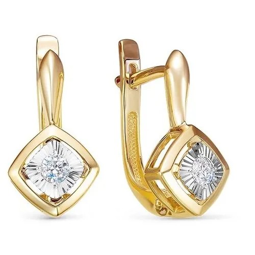 Серьги Бриллианты Костромы, золото, 585 проба, бриллиант